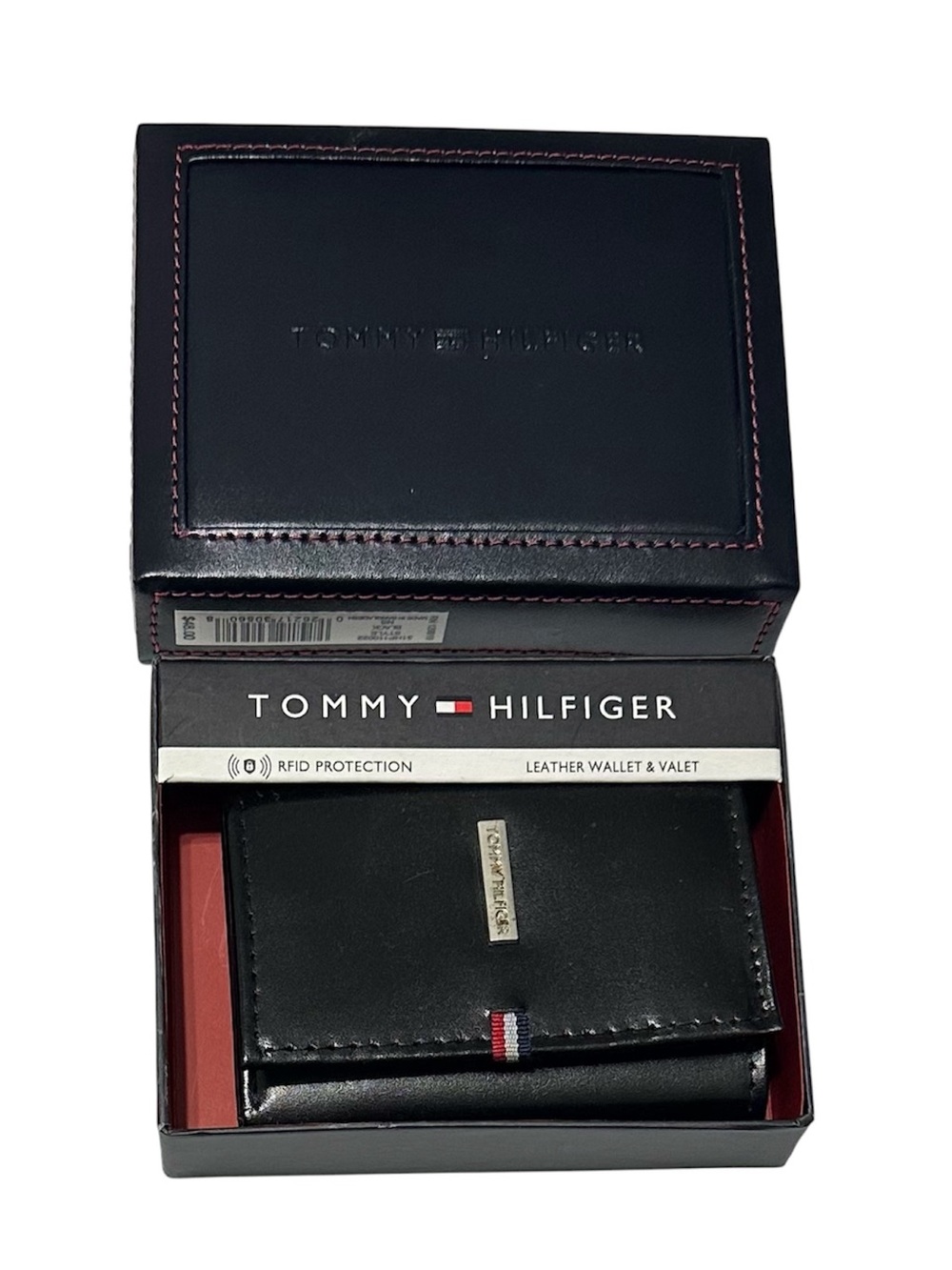 Tommy Hilfiger Tri-Fold Black Leather Wallet